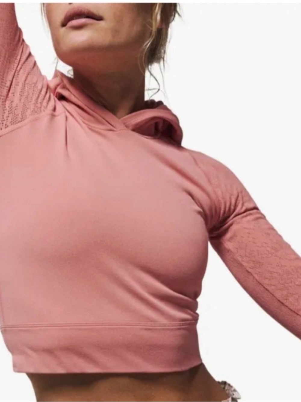 Free People Lucky Layer Cutout Back Crop Hoodie In Crush Blush